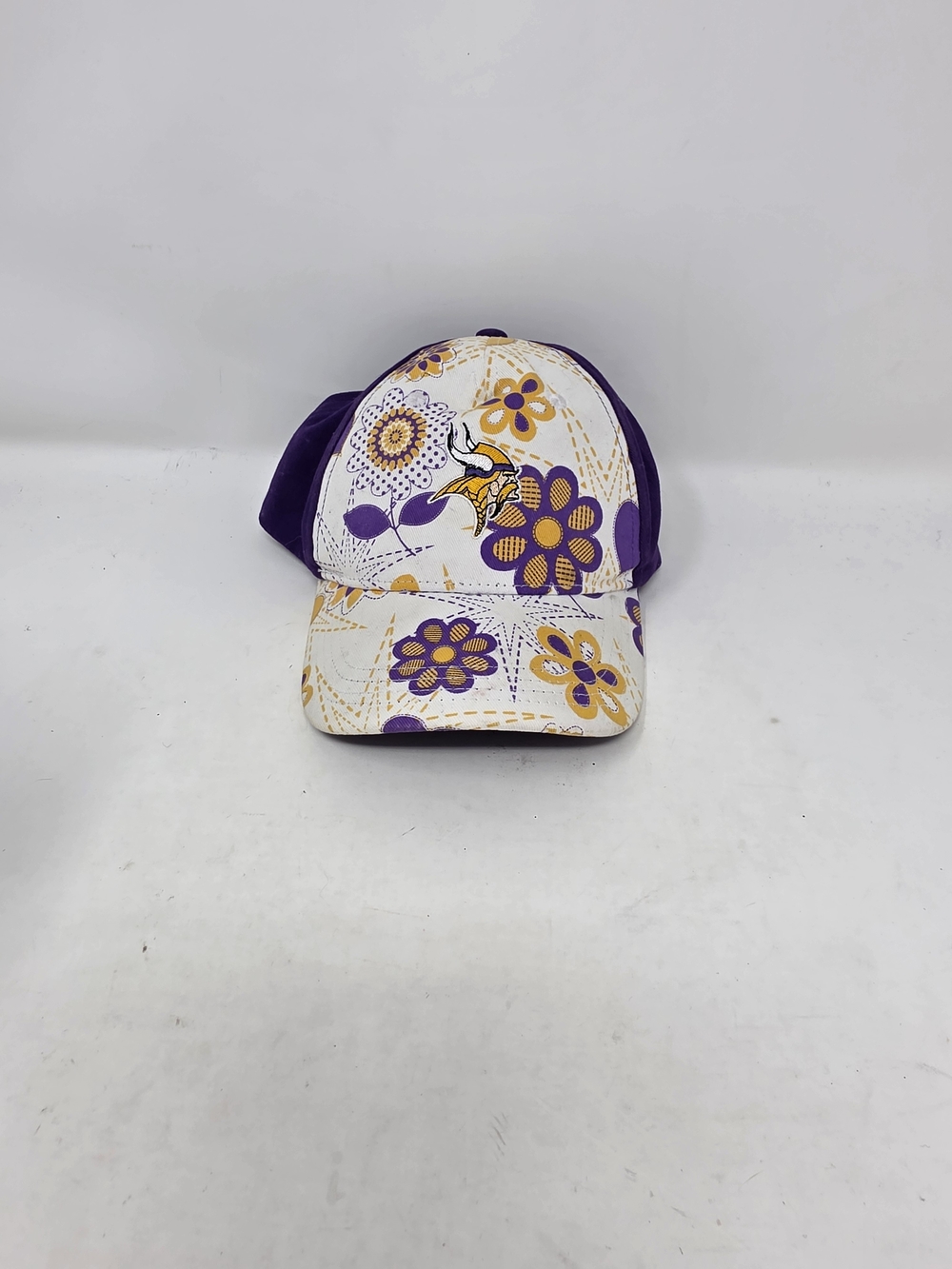 NFL Team Apparel Minnesota Vikings Toddler Floral Print Baseball Hat Purple Gold